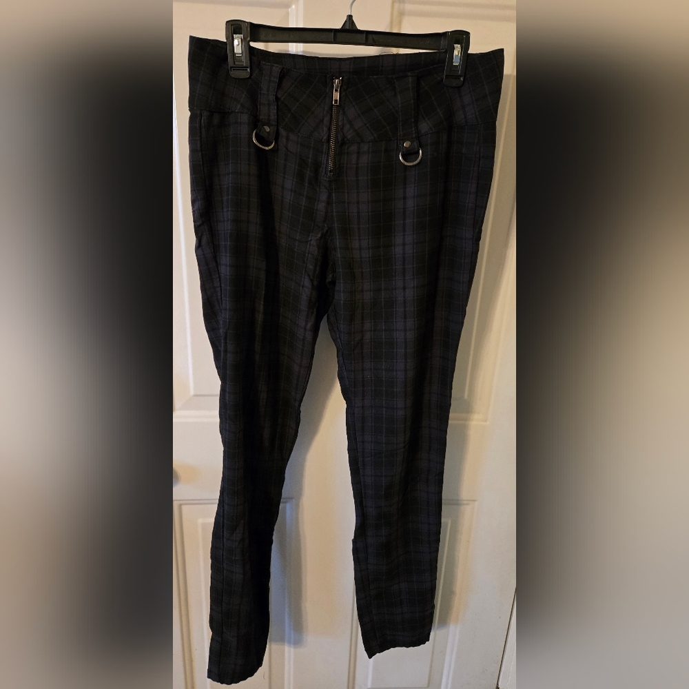Women's Black Plaid Pants By Killstar